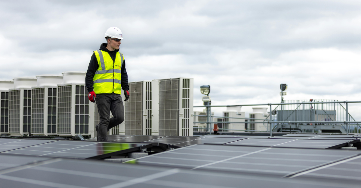 testing professional on roof