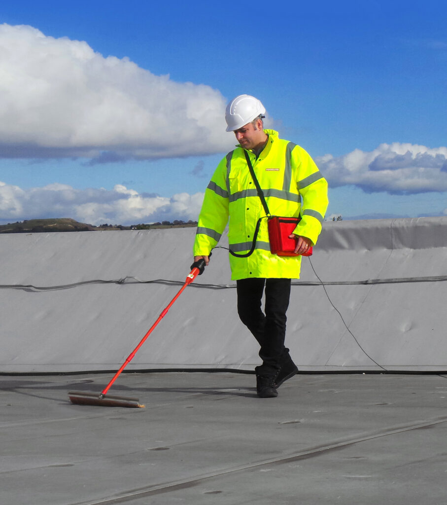 roof testing expert performing high voltage ELD